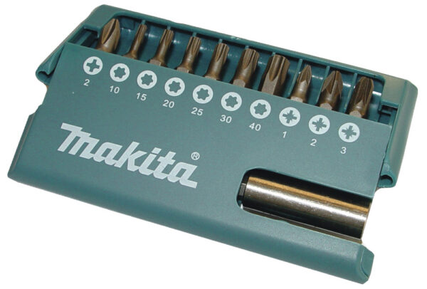 Otsakute kmpl. 10-osal.+ magn. hoidik (PH2;PZ1;PZ2;PZ3;T10,T15;T20;T25;T30;T40) – Makita