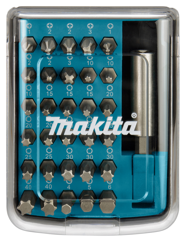 Otsakute kmpl. 30- osal.+ magn. hoidik (PH1; PH2; PH3; PZ0; PZ1; PZ2, PZ3, T10; T15; T20; T25; T30; T40, 4;5;6) – Makita