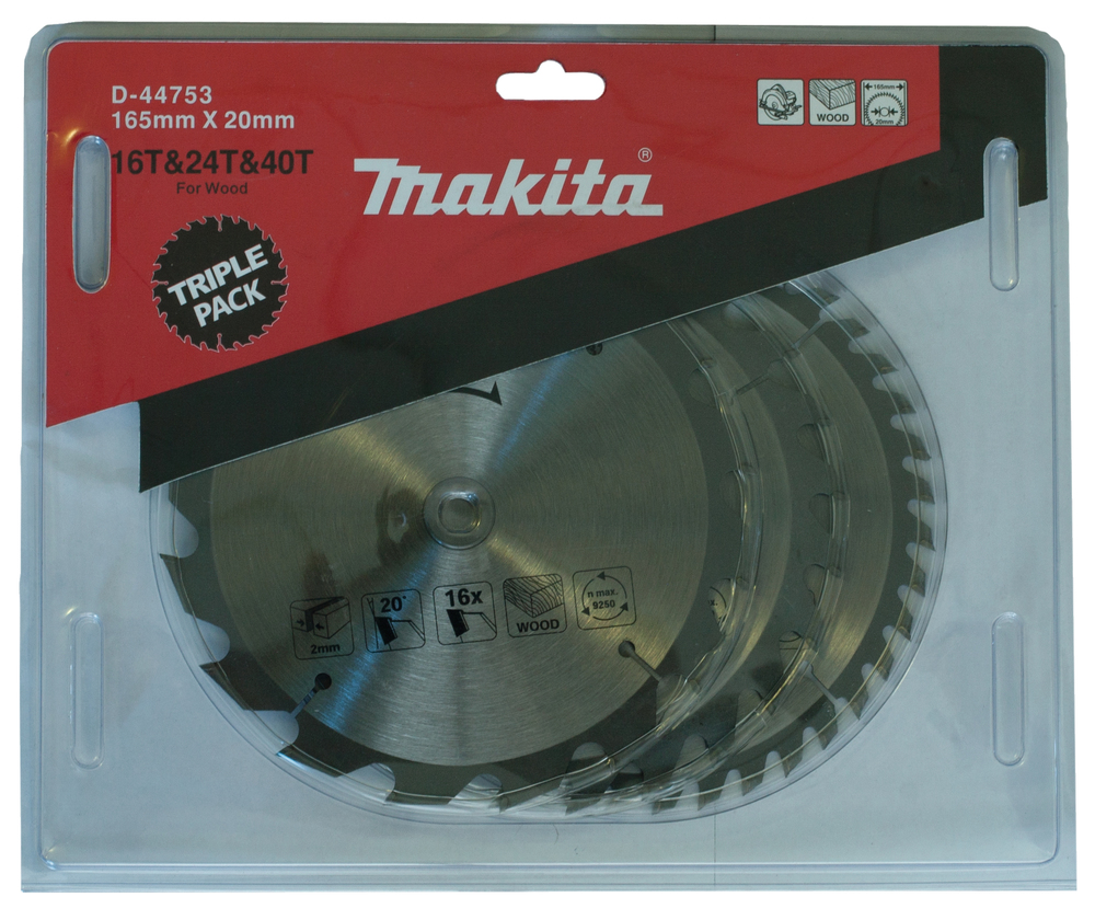 T.C.T hammastega saeketas puidu lõikamiseks 165X2X20mm 20/20/18° T16/24/40 Saeketas standartsele puidule – Makita
