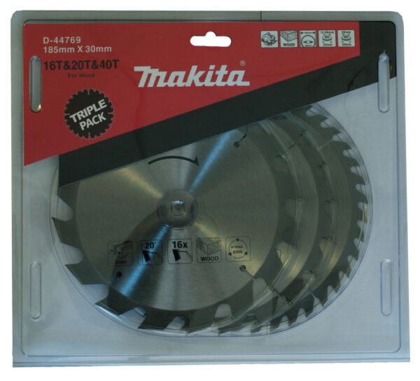 T.C.T hammastega saeketas puidu lõikamiseks 185X2X30mm 20/20/18° T16/24/40 Saeketas standartsele puidule – Makita