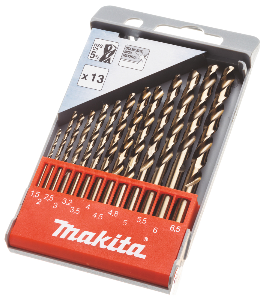 HSS-Co metallipuuride kmpl. 13 osal. (1,5-6,5mm) HSS-Co 5% – Makita