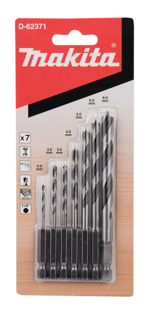 1/4" Puuride kmpl. (puit 2,3, 3, 4, 5, 6, 8mm) – Makita
