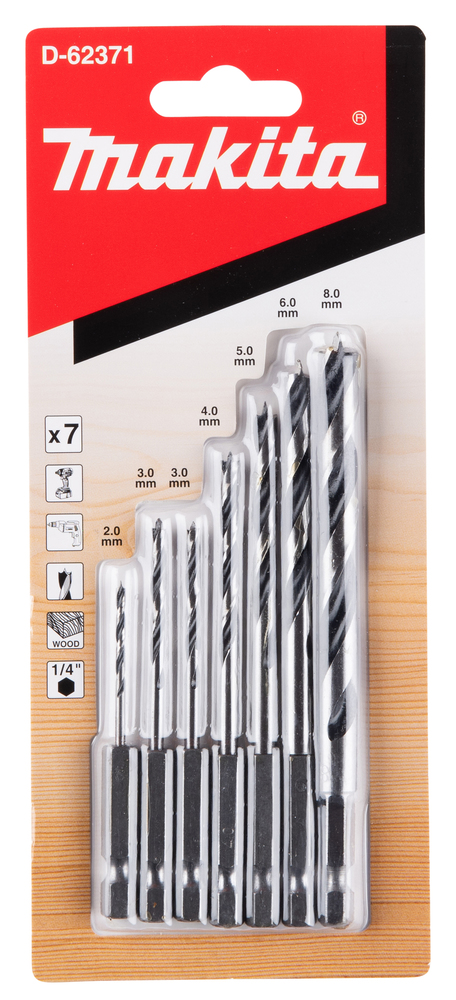 1/4" Puuride kmpl. (puit 2,3, 3, 4, 5, 6, 8mm) – Makita