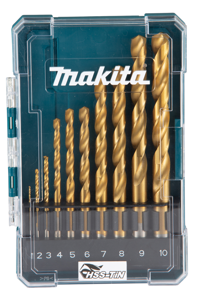 HSS-TiN metallipuuride komplekt, 10tk komplektis, 1,0 - 10,0 mm – Makita