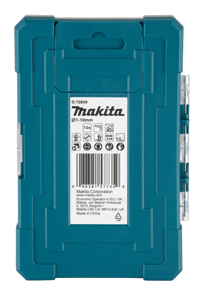 HSS-TiN metallipuuride komplekt, 10tk komplektis, 1,0 - 10,0 mm – Makita