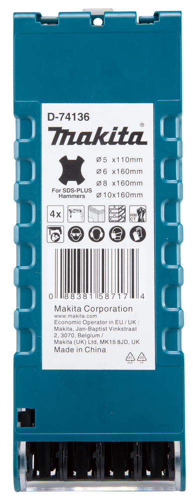 SDS-PLUS puuride kmpl. (5.0x110, 6.0x160, 8.0x160, 10.0x160mm) – Makita