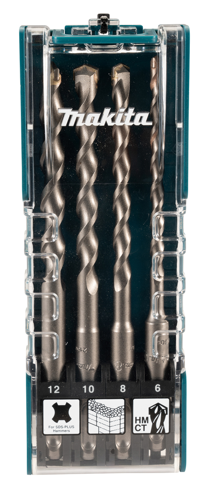 SDS-PLUS TCT puuride komplekt (6.0x160, 8.0x160, 10.0x160, 12.0x160mm) – Makita