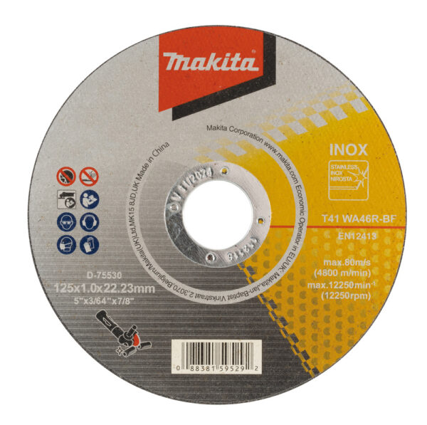 LÕIKEKETAS 125X1MM, (WA46R), Roostevabateras – Makita