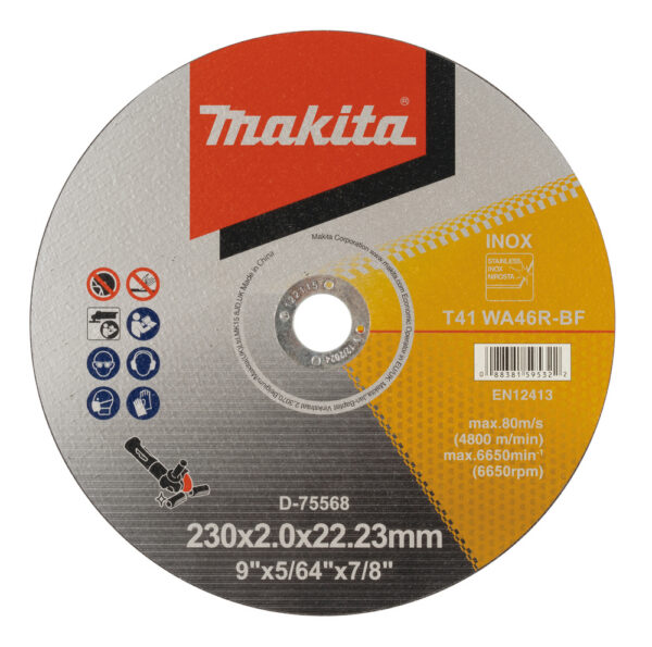LÕIKEKETAS 230X2MM, (WA46R), Roostevabateras, teras – Makita