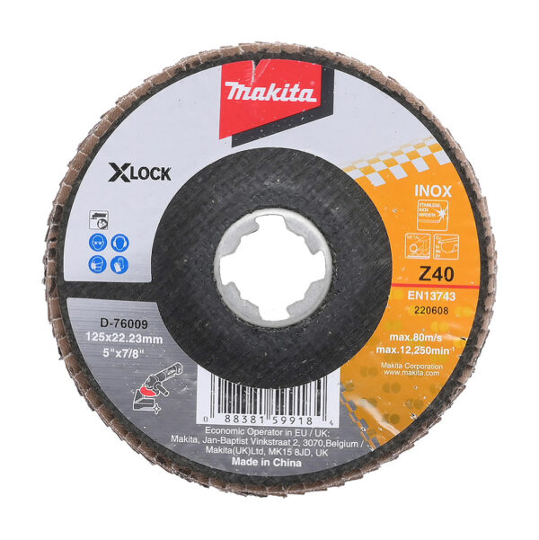 LAMELLKETAS 125MM, X-LOCK, Z40, RST, ZIRKONIUMALU, Roostevabateras, metall, värvilised metallid. – Makita
