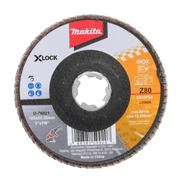 LAMELLKETAS 125MM, X-LOCK, Z80, RST, ZIRKONIUMALU, Roostevabateras, metall, värvilised metallid. – Makita