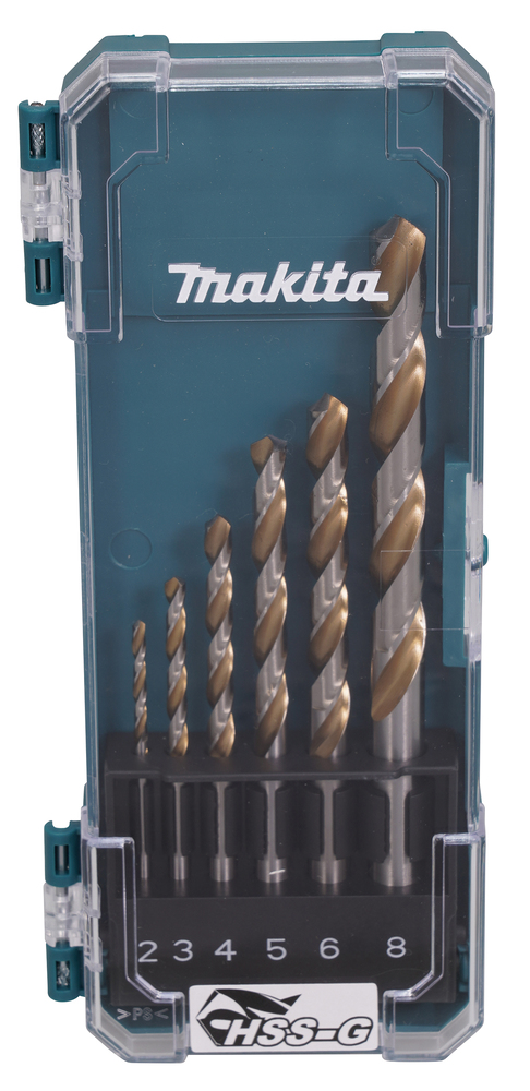 HSS-G metallipuuride komplekt, titaaniga 6 tk. (2,3,4,5,6,8mm) – Makita