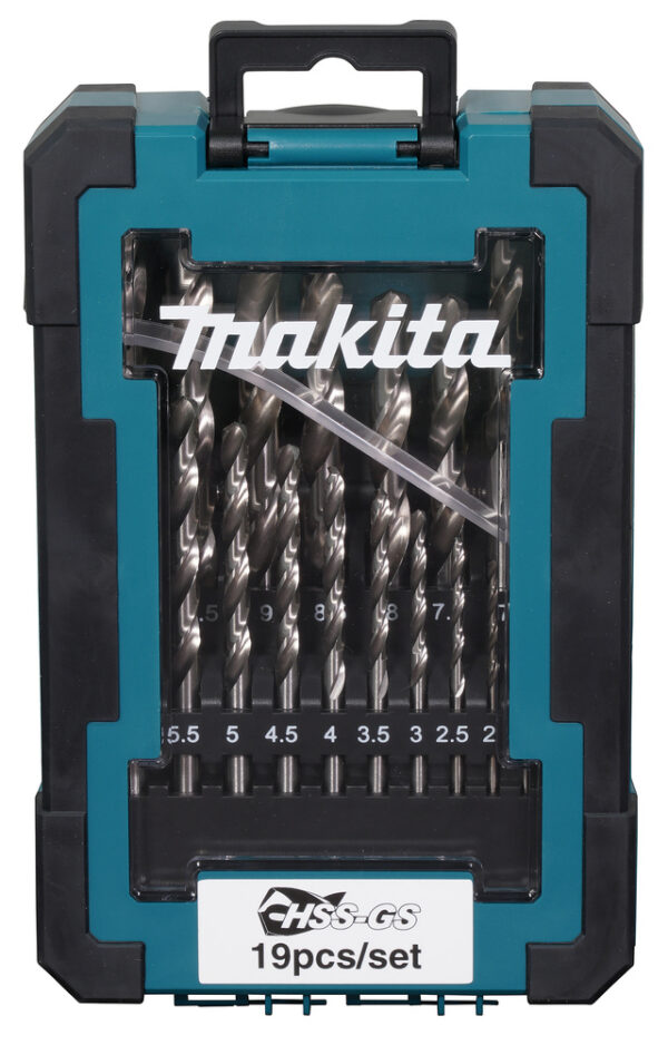 HSS-GS metallipuuride komplekt 19 tk (1, 1.5, 2, 2.5, 3, 3.5, 4, 4.5, 5, 5.5, 6, 6.5, 7, 7.5, 8, 8.5, 9, 9.5, 10 mm) – Makita