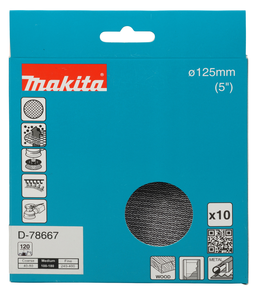 Võrklihvkettad Ø 125mm A120 (10tk.) – Makita