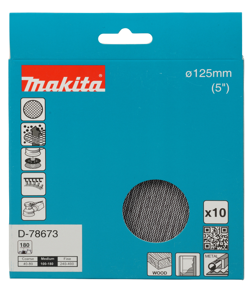 Võrklihvkettad Ø 125mm A180 (10tk.) – Makita