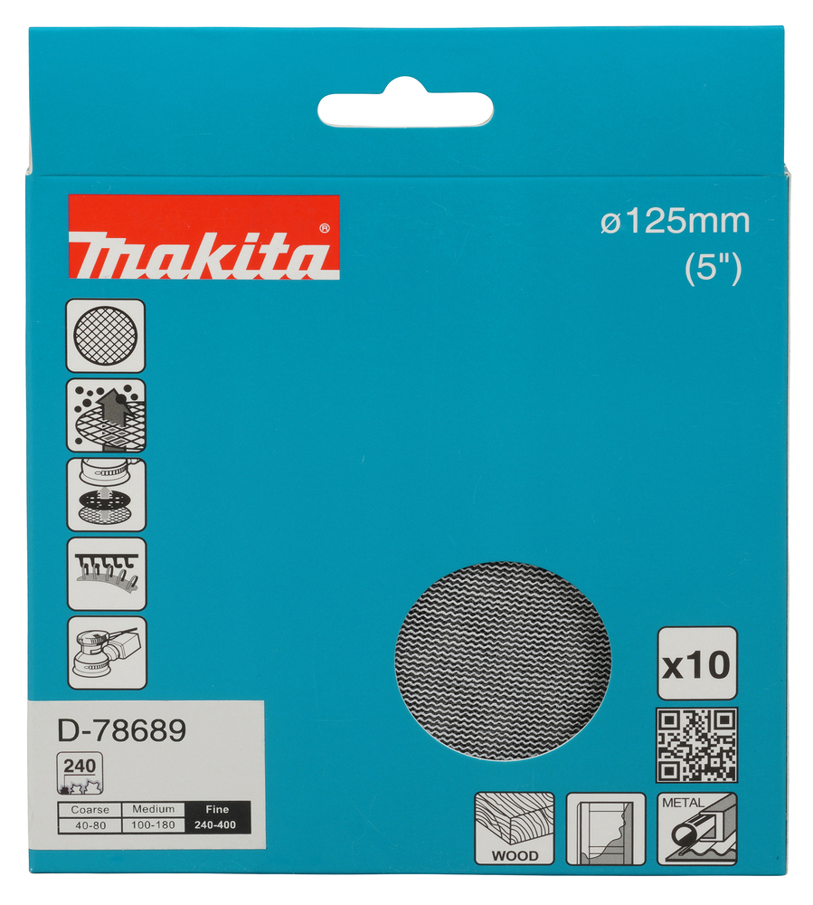Võrklihvkettad Ø 125mm A240 (10tk.) – Makita