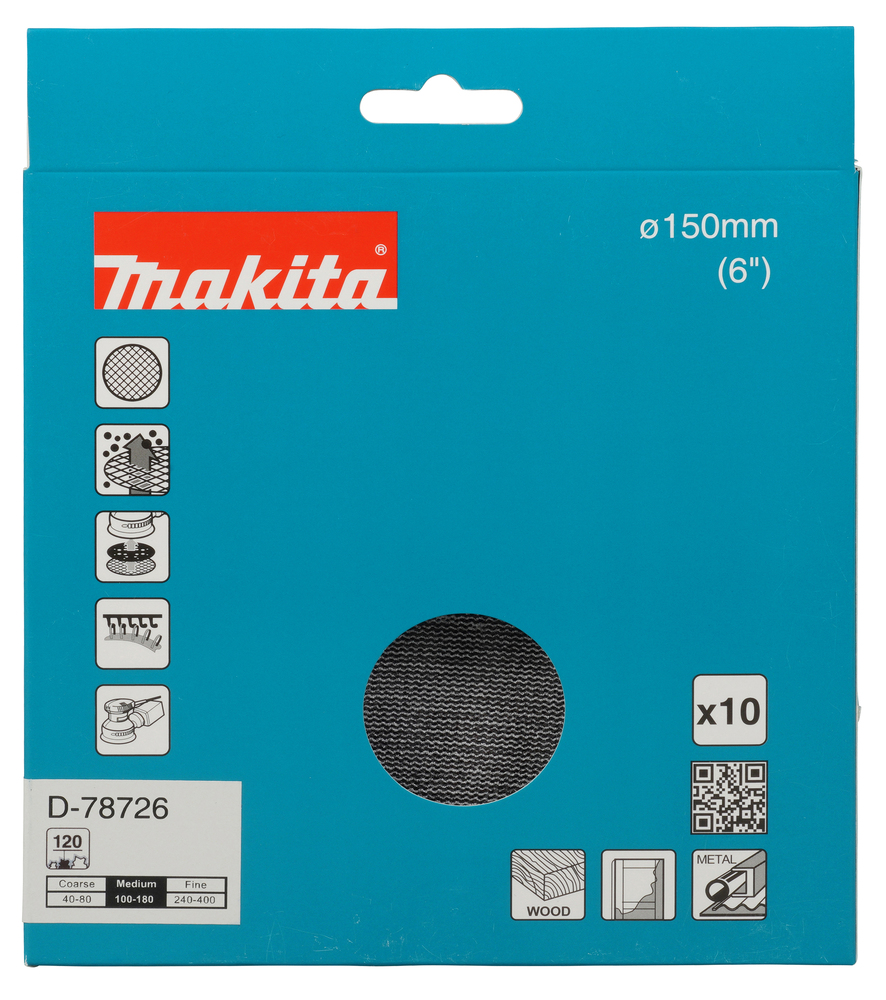 Võrklihvkettad Ø 150mm A120 (10tk.) – Makita