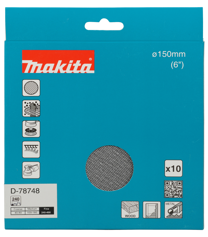 Võrklihvkettad Ø 150mm A240 (10tk.) – Makita