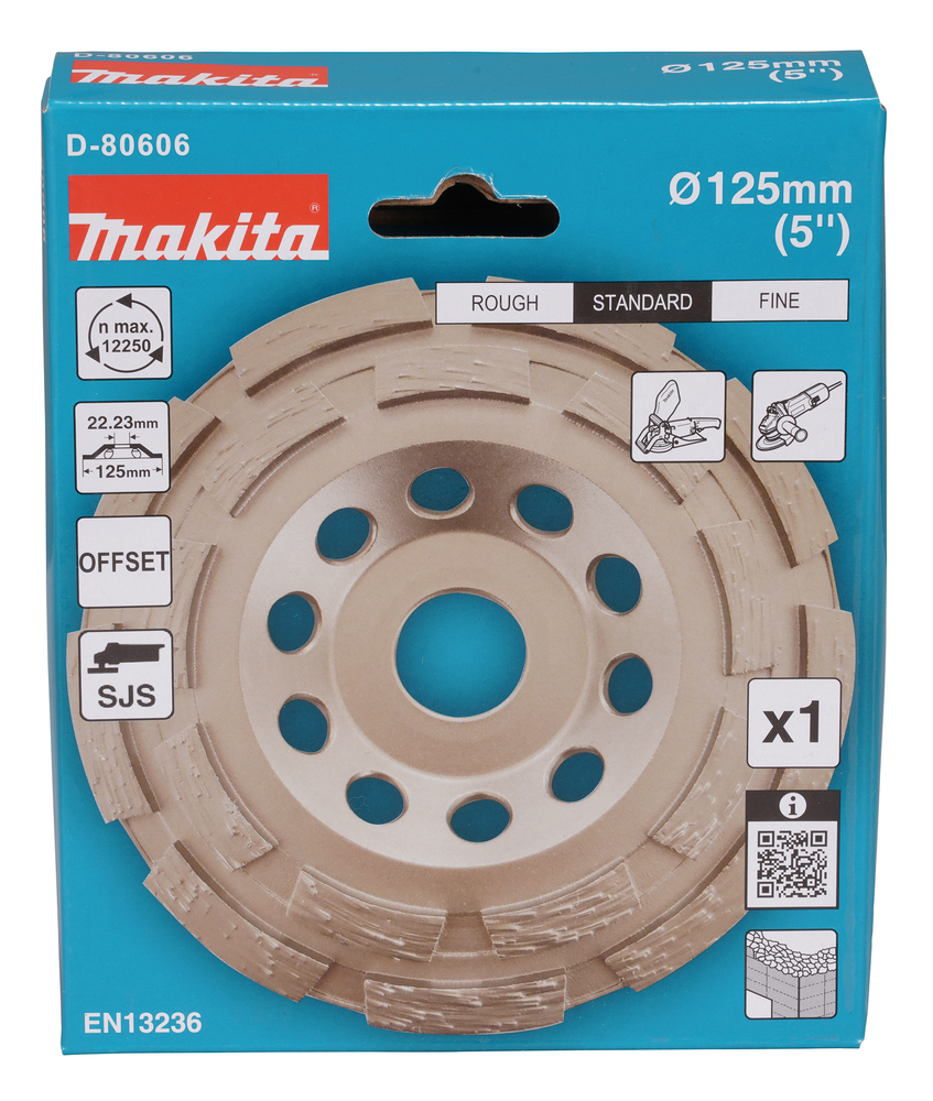 Teemantlihvketas betoonile, 2-realine, 125mm x 22,23mm – Makita