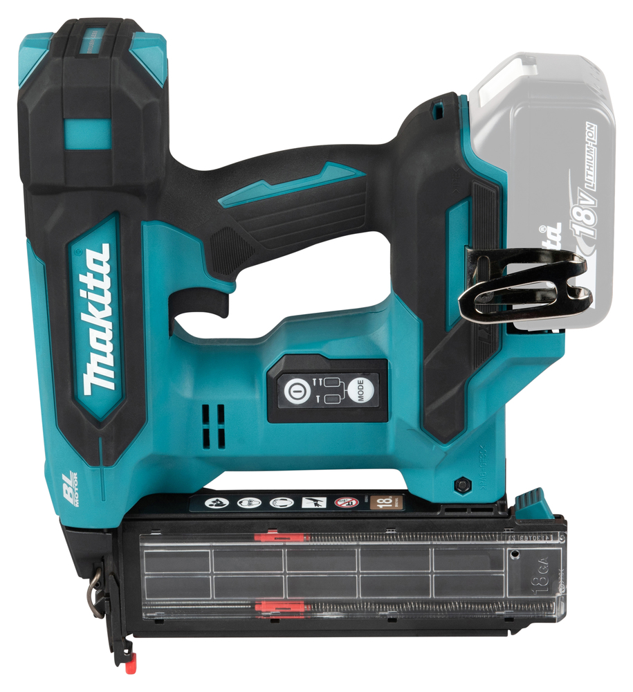 Akuliistunaelapüss LXT® 18V Li-Ion; harjavaba mootor, 18 GA; ( 1,2mm ) 15-50mm; MAKPACK, Ilma akude ja laadijata!, – Makita