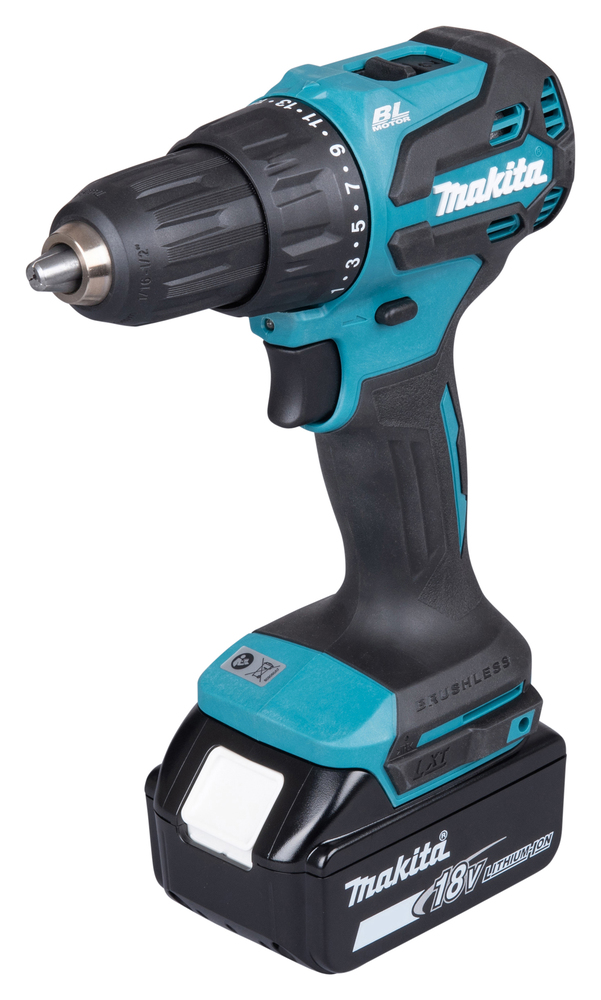 Löögiga akutrell 18V, Harjadeta mootor, 13mm, Max 65 Nm, 2x5,0Ah, DC18RC, Makpac2 – Makita