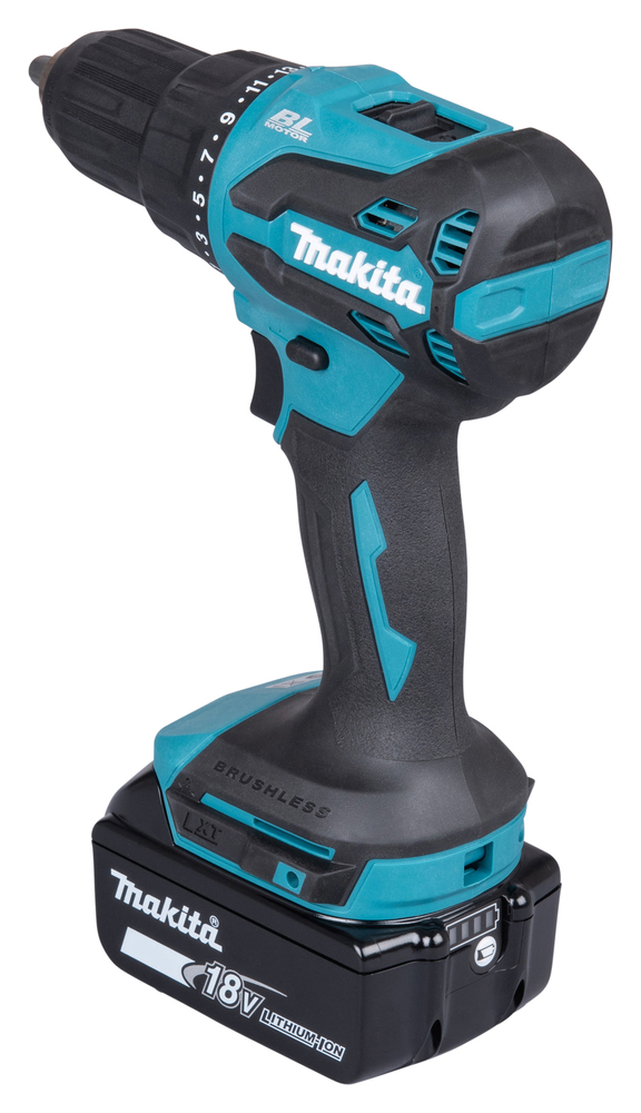 Löögiga akutrell 18V, Harjadeta mootor, 13mm, Max 65 Nm, 2x5,0Ah, DC18RC, Makpac2 – Makita