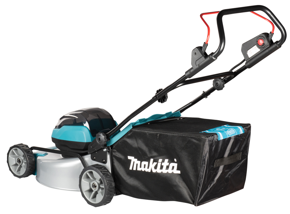 Akumuruniiduk 2X18V, BL-mootor, 46cm, 3/1 (Niitmine, Kogumine, Multsimine) 22,4kg, Metallist korpus Ilma akude ja laadijata! – Makita