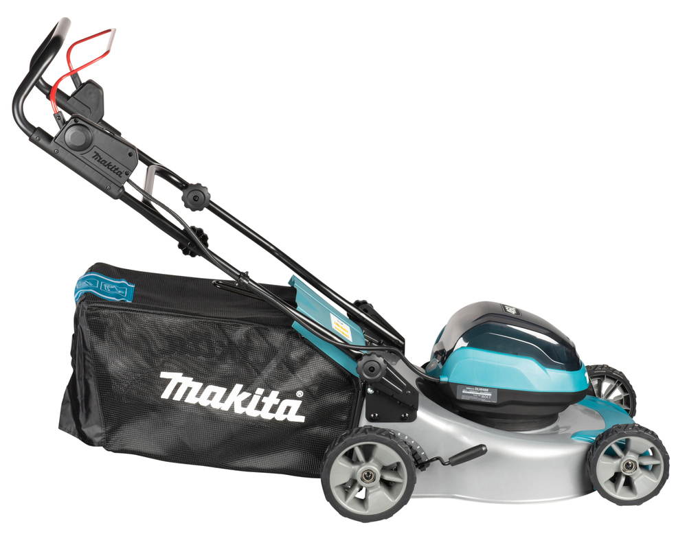 Akumuruniiduk 2X18V, BL-mootor, 46cm, 3/1 (Niitmine, Kogumine, Multsimine) 22,4kg, Metallist korpus Ilma akude ja laadijata! – Makita