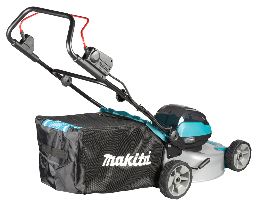 Akumuruniiduk 2X18V, BL-mootor, 46cm, 3/1 (Niitmine, Kogumine, Multsimine) 22,4kg, Metallist korpus Ilma akude ja laadijata! – Makita