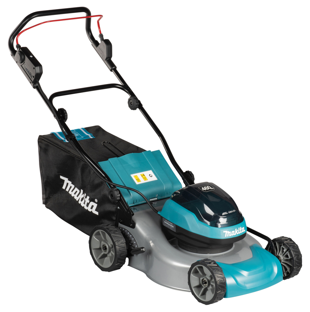 Akumuruniiduk 2X18V, BL-mootor, 46cm, 3/1 (Niitmine, Kogumine, Multsimine) 22,4kg, Metallist korpus Ilma akude ja laadijata! – Makita