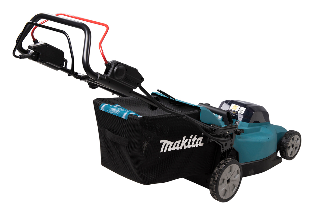 Akumuruniiduk 2X18V, 48cm, Edasiveoga, 4/1 (Niitmine, Kogumine, Multsimine/Tagant väljavise) 27,1kg, Plastikust korpus, Ilma akude ja laadijata! – Makita