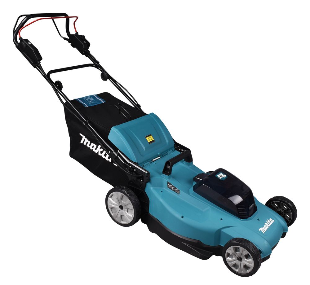 Akumuruniiduk 2X18V, 53cm, Edasiveoga, 4/1 (Niitmine, Kogumine, Multsimine/Tagant väljavise) 27,9kg, Plastikust korpus, Ilma akude ja laadijata! – Makita