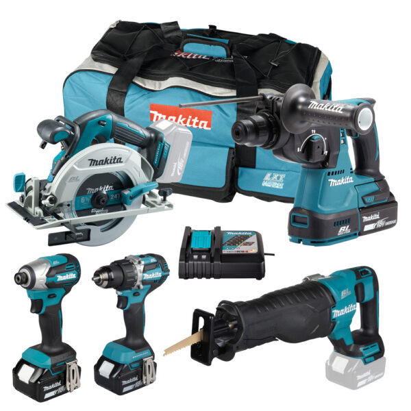 Akutööriistade komplekt LXT 3x5,0Ah, BL-M (DDF484, DHR242, DJR187, DHS680, DTD158) – Makita