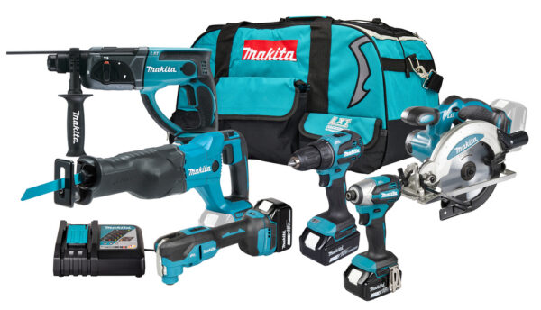 Akutööriistade komplekt LXT 18V 3x5,0ah Li-ion (DDF490, DHR202, DJR186, DSS610, DTM53, DTD158+BAG) – Makita