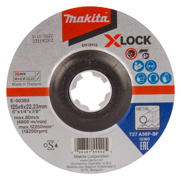 Lihvketas 125X6mm, X-LOCK (A36P) metall – Makita
