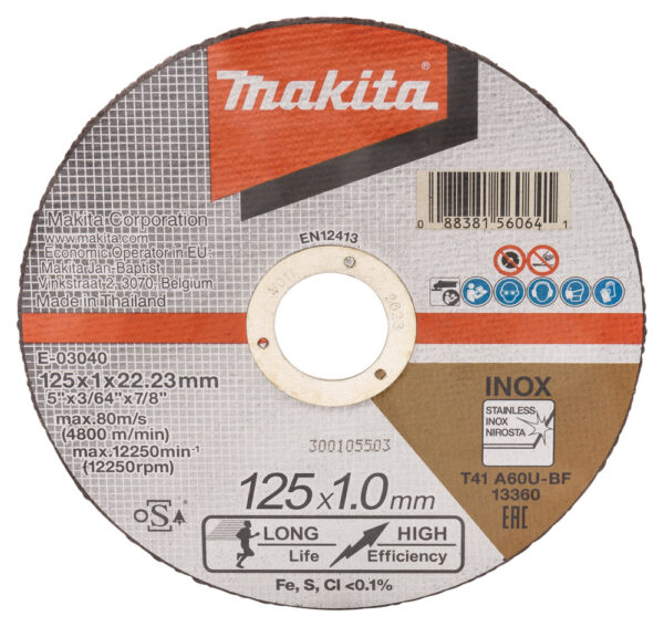 Lõikeketas 125x1 mm A60U RST/ metall 12Tk – Makita
