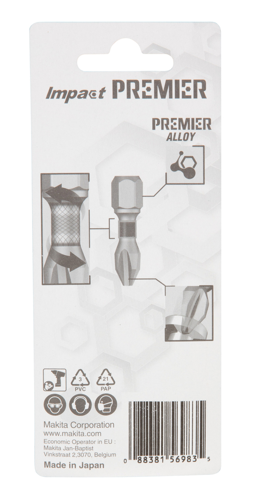 Torsion kruvikeeraja otsakud (C-form), PZ1-25mm, 2tk. Impact Premier – Makita