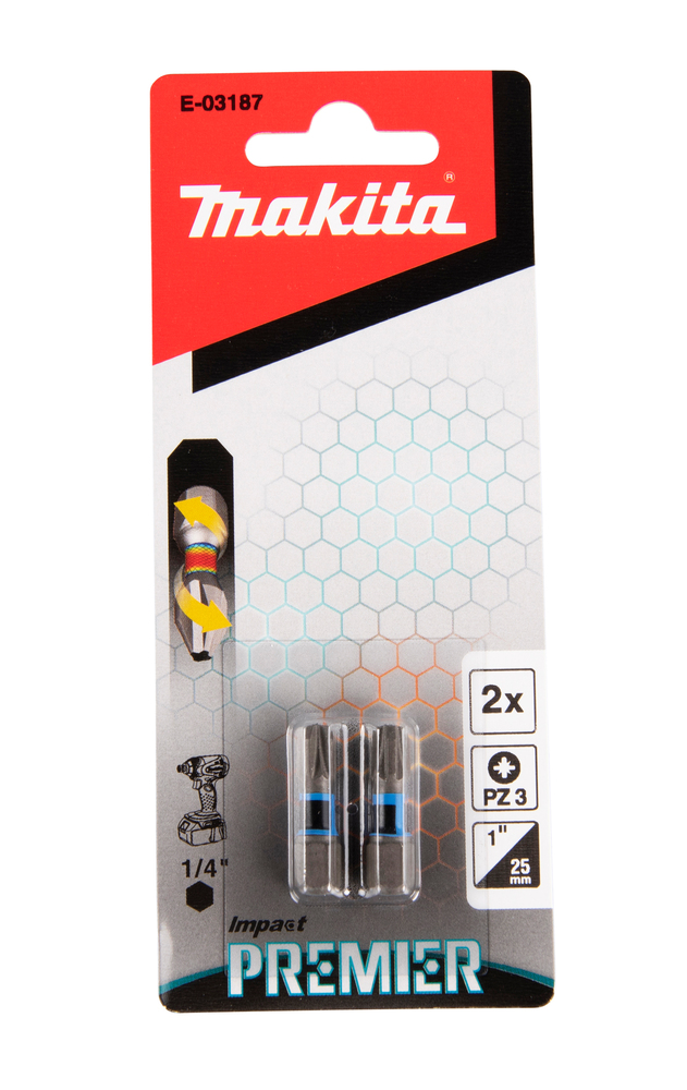 Torsion kruvikeeraja otsakud (C-form), PZ3-25mm, 2tk. Impact Premier – Makita