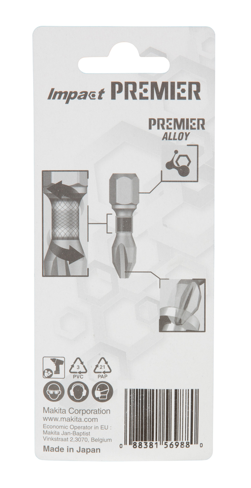 Torsion kruvikeeraja otsakud (C-form), T20-25mm, 2tk. Impact Premier – Makita