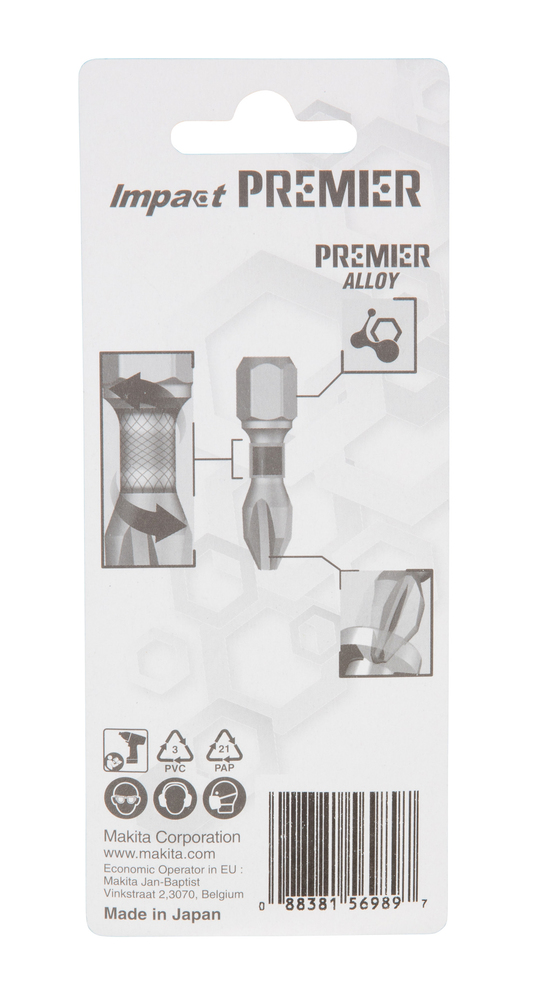 Torsion kruvikeeraja otsakud (C-form), T25-25mm, 2tk. Impact Premier – Makita