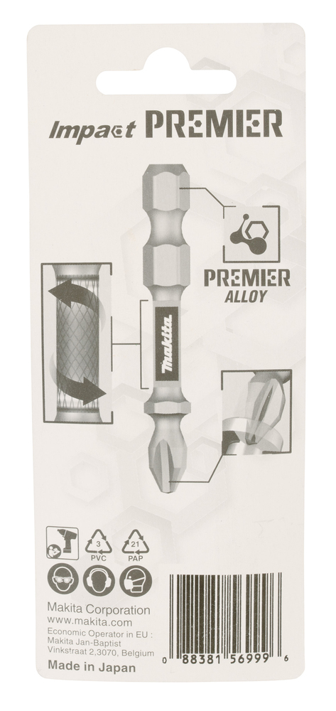 Torsion kruvikeeraja otsakud (E-form), T15-50mm, 2tk. Impact Premier – Makita