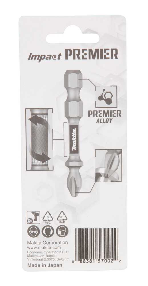 Torsion kruvikeeraja otsakud (E-form), T30-50mm, 2tk. Impact Premier – Makita