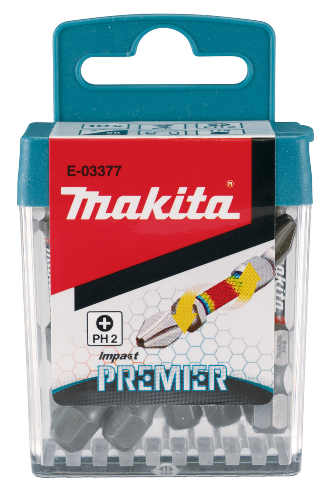 Torsion kruvikeeraja otsakud (E-form), PH2-50mm, 10tk. Impact Premier – Makita