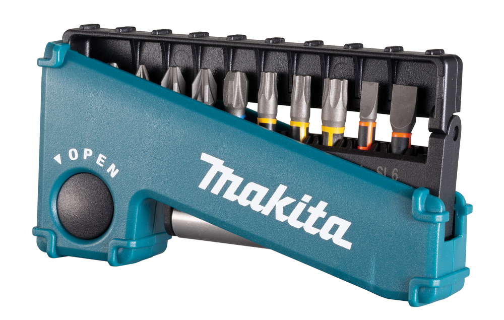 Impact Premier 11 Osaline torsion otsakute kmpl. (PH2,PZ1,2xPZ2,PZ3,T20,T25,T30,SL4,SL6, otsaku hoidik 50mm) – Makita