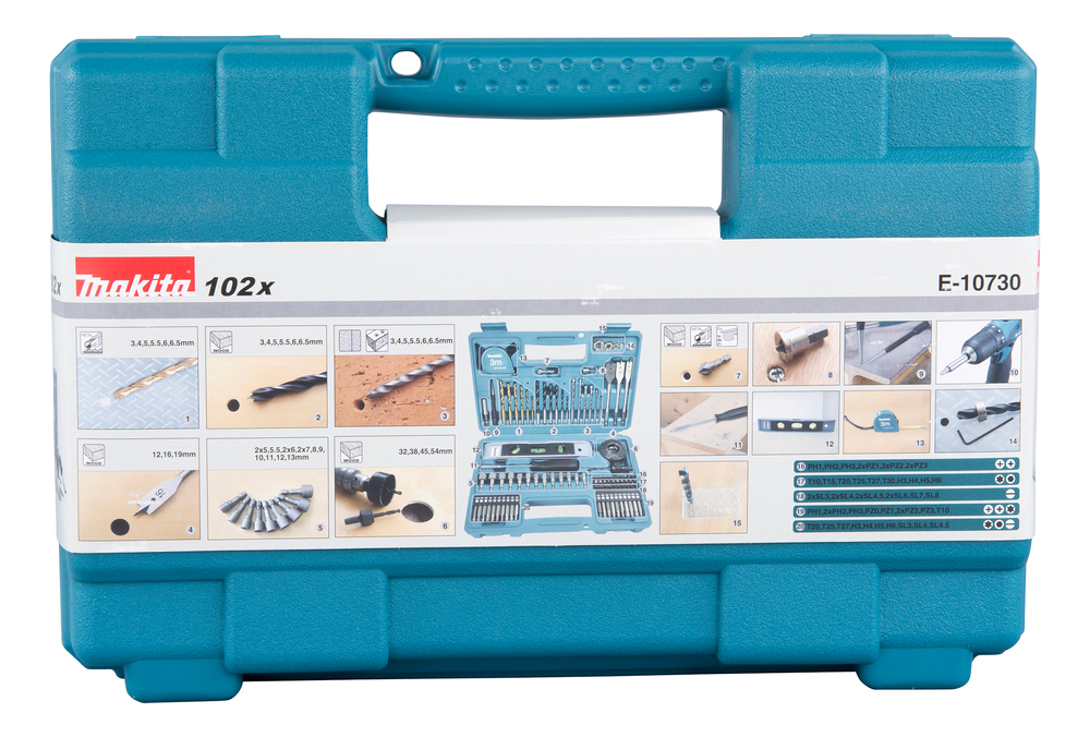 Puuride ja otsakute komplekt 102- osal. – Makita