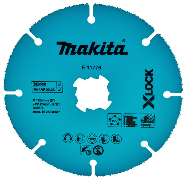 Volframkarbiit kattega lõikeketas 125X2,0 mm, X-LOCK, kipsplaat, PVC, fiiber, vask – Makita