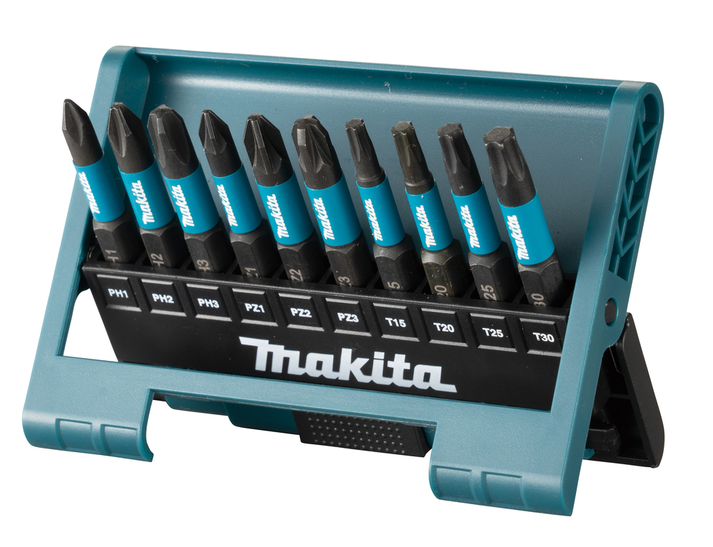 Kruvikeeraja otsakud, 10tk, PH1/PH2/PH3/PZ1/PZ2/PZ3/T15/T20/T25/T30 (50mm), IMPACT BLACK – Makita