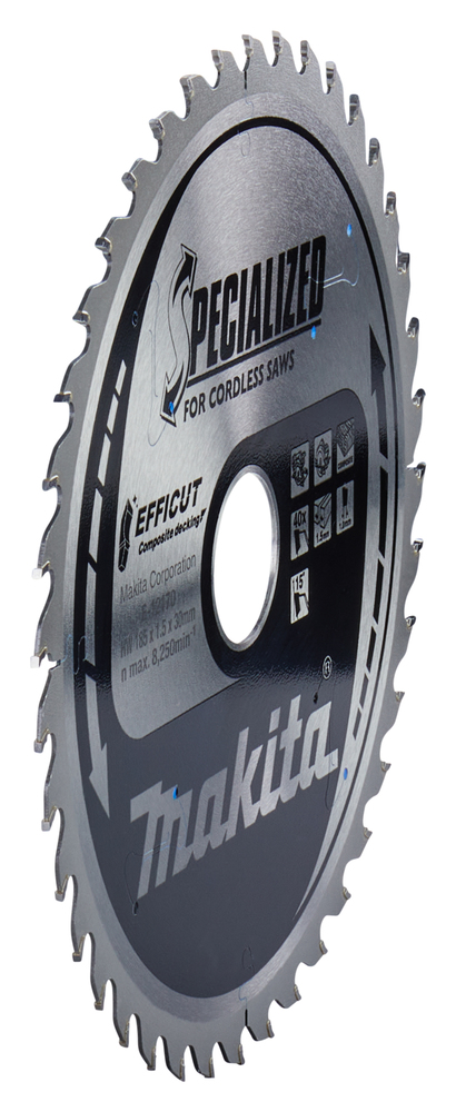 T.C.T hammastega saeketas Komposiit materjalile, 185X1.5X30mm 15° T40 EFFICUT – Makita