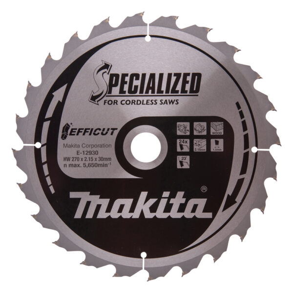 T.C.T hammastega saeketas puidu lõikamiseks 270X2.15X30mm 23° T24 EFFICUT – Makita