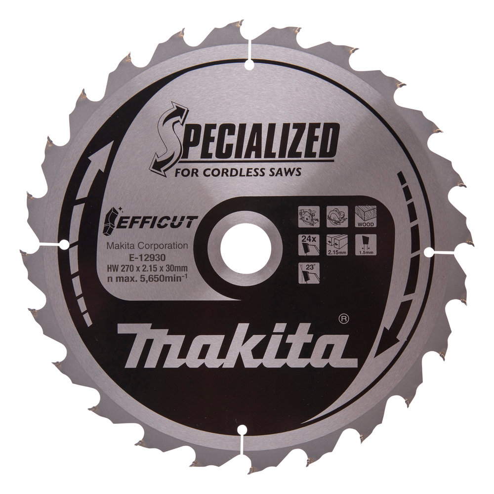 T.C.T hammastega saeketas puidu lõikamiseks 270X2.15X30mm 23° T24 EFFICUT – Makita